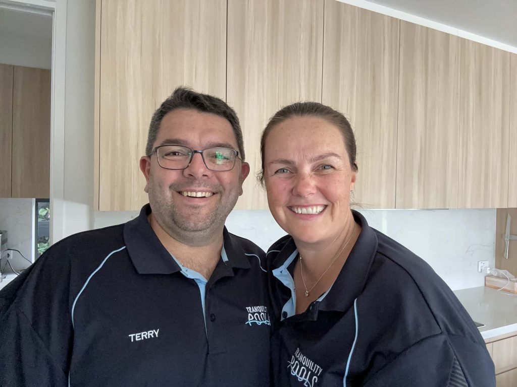 Terry and His wife, owners of tranquility pools